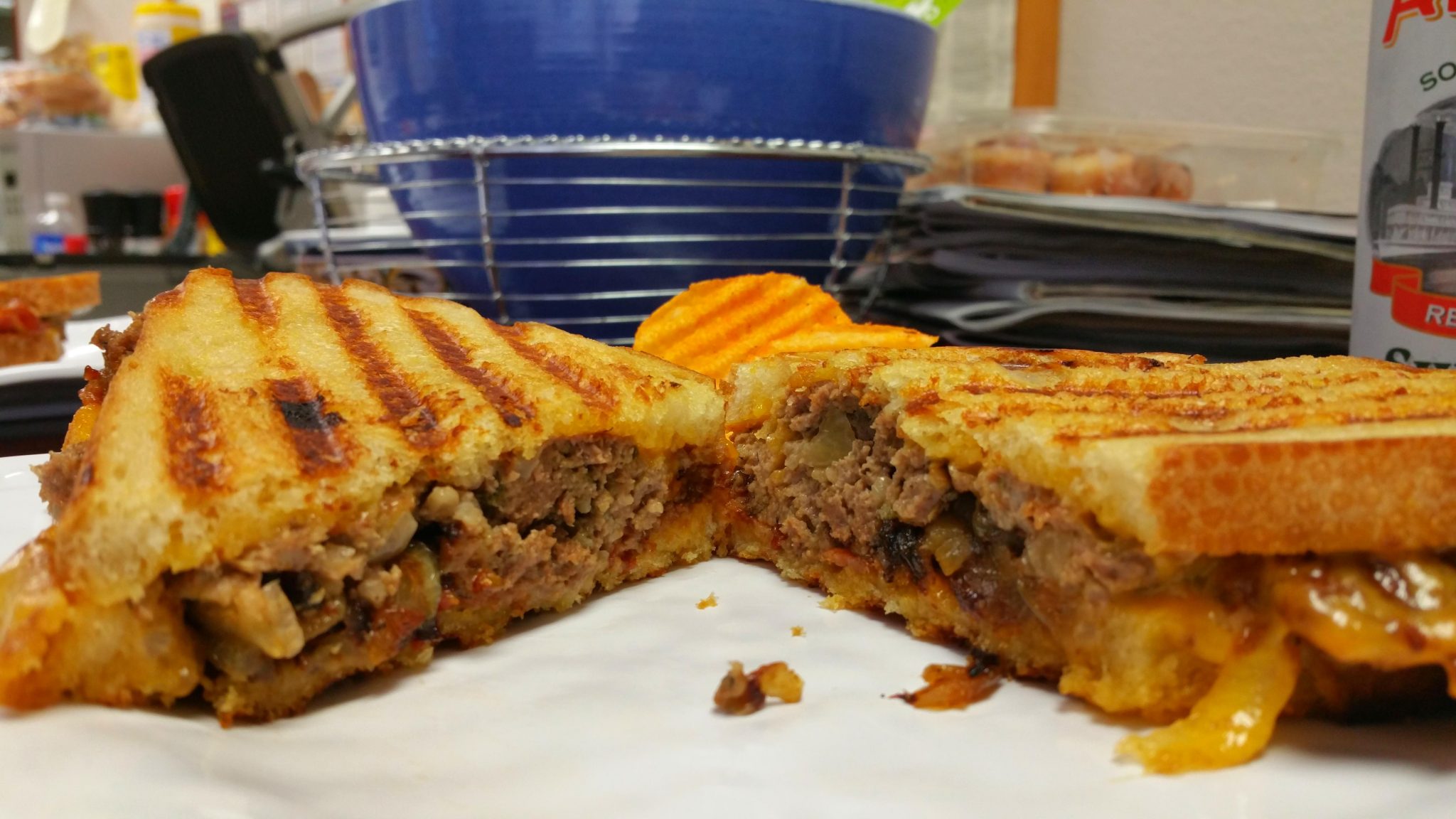 Meatloaf Panini with Bacon when cow & pig meet